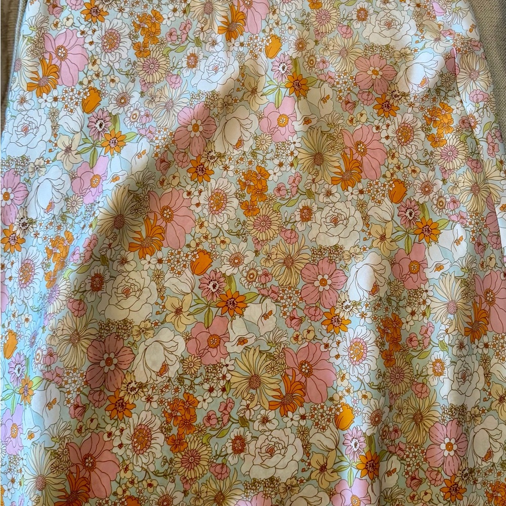 Olivaceous Floral Maxi Skirt in Pale Blue, Pink, Orange & Cream - Picture 4 of 6